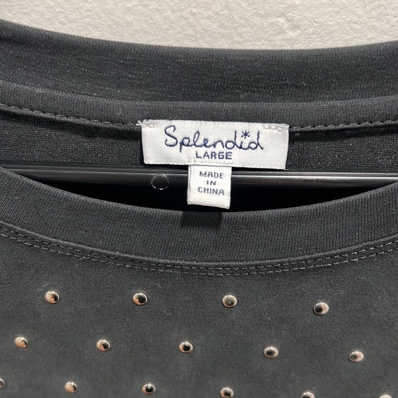 Splendid Eclipse Sandwash Studded Tee in Black L - Picture 3 of 6